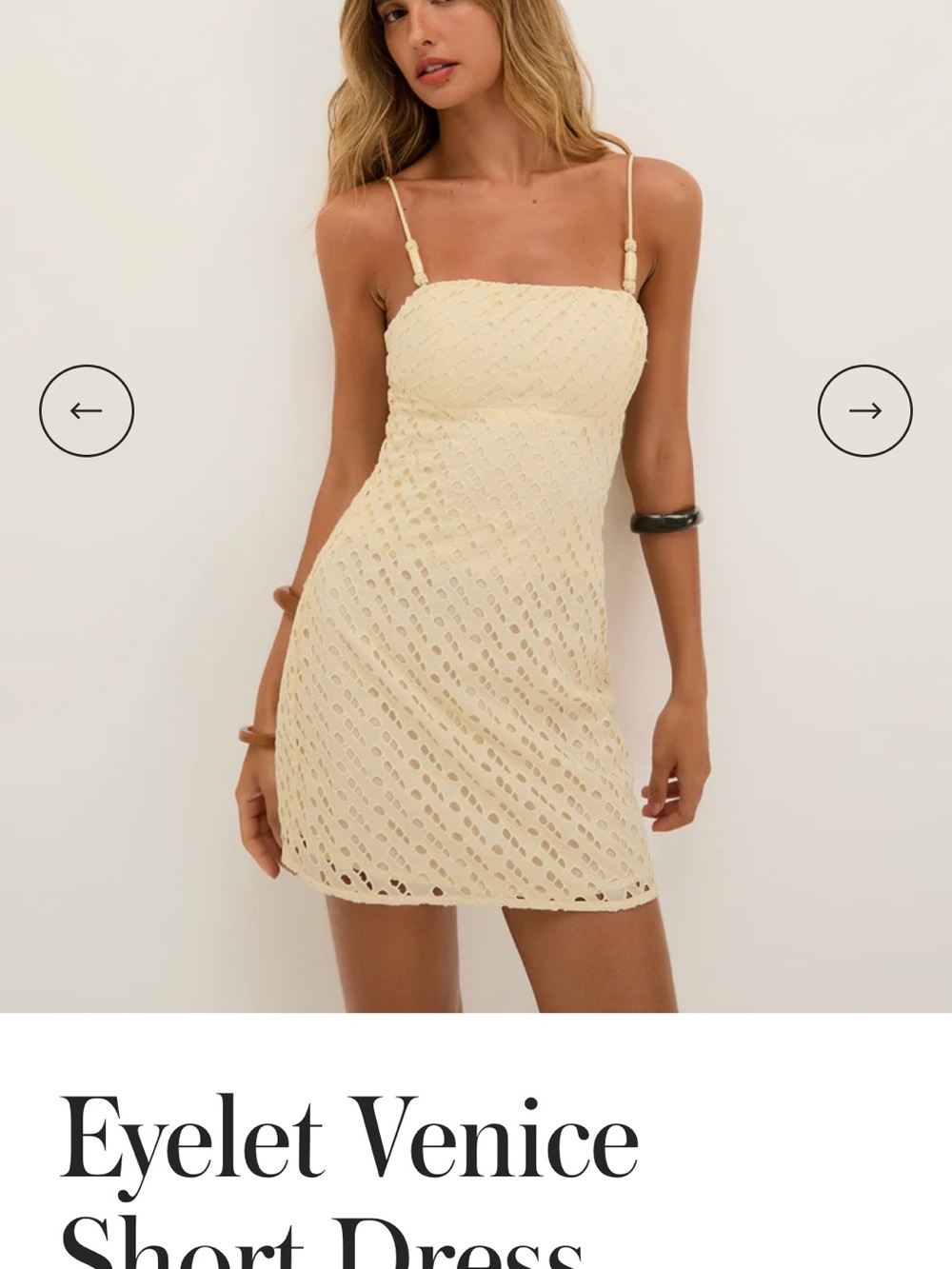 VIX Paula Hermanny Eyelet Venice Short Dress — Cream